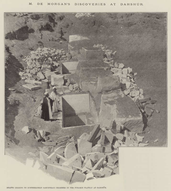 Odkrycia M de Morgana w Dahshur autorstwa Charles Auguste Loye