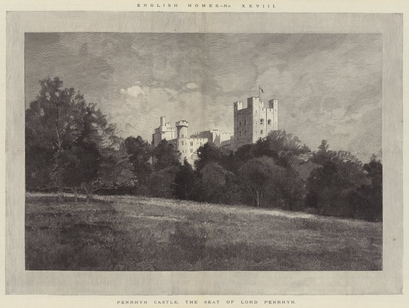 Zamek Penrhyn, siedziba Lorda Penrhyn autorstwa Charles Auguste Loye