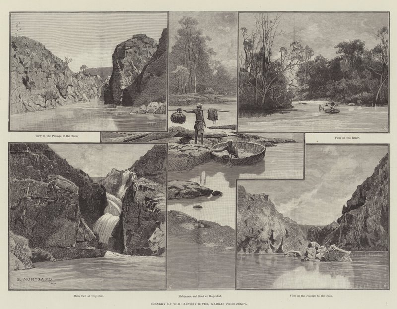 Sceneria rzeki Cauvery, Madras Prezydencja autorstwa Charles Auguste Loye