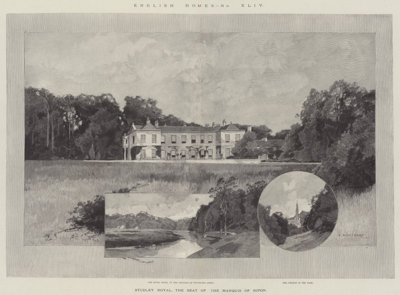 Studley Royal, siedziba markiza Ripon autorstwa Charles Auguste Loye