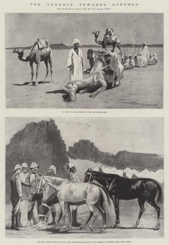 Natarcie w kierunku Dongoli autorstwa Charles Auguste Loye