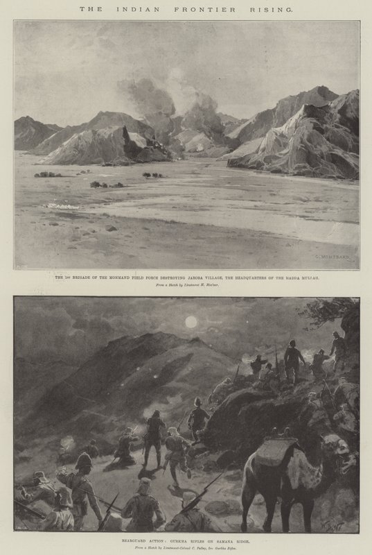Powstanie indyjskiej granicy autorstwa Charles Auguste Loye