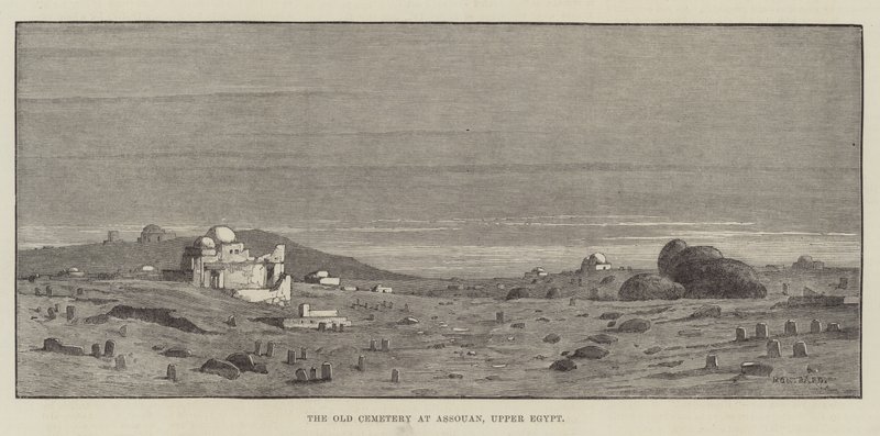 Stary cmentarz w Assouan, Górny Egipt autorstwa Charles Auguste Loye