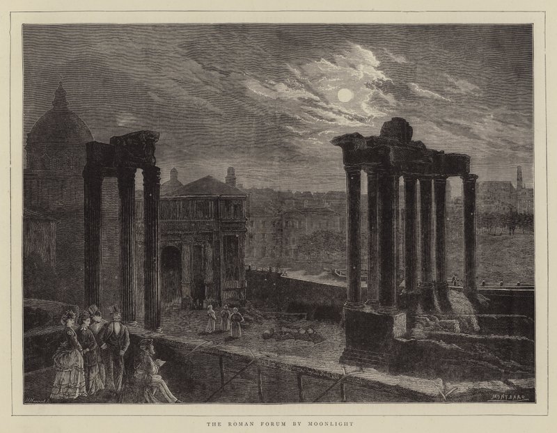 Forum Romanum przy Moonlight autorstwa Charles Auguste Loye