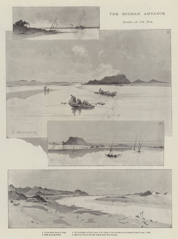 Natarcie na Sudan, Sceny na Nilu autorstwa Charles Auguste Loye