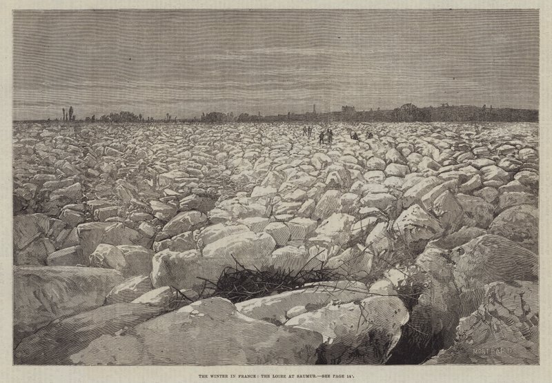 Zima we Francji, Loara w Saumur autorstwa Charles Auguste Loye