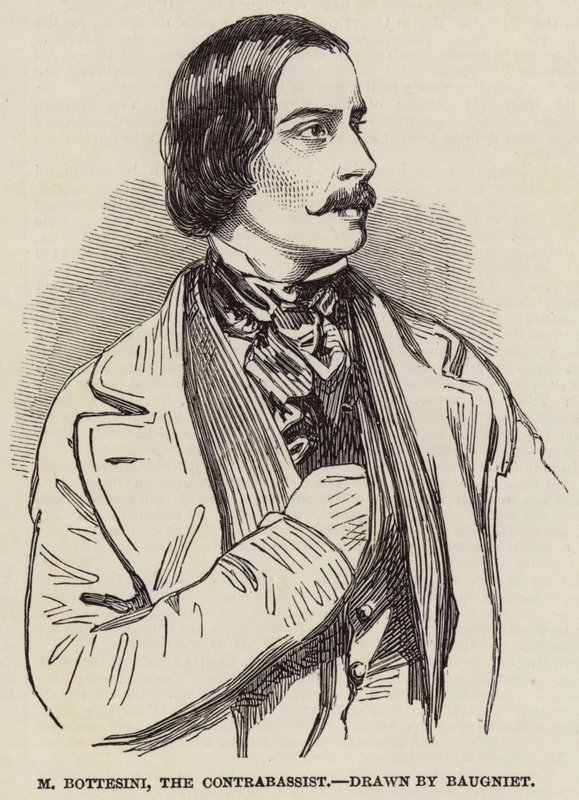 M Bottesini, kontrabasista autorstwa Charles Baugniet