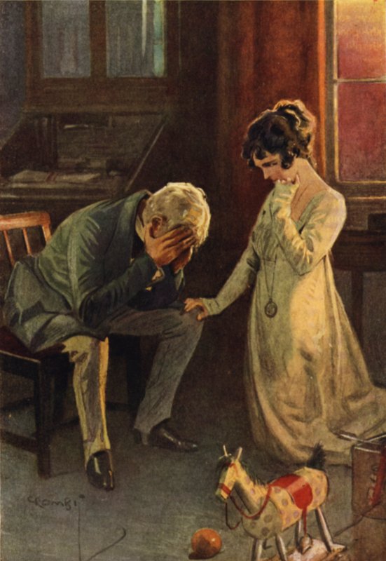 Stary Sedley wyznaje prawdziwy stan rzeczy Amelii autorstwa Charles Crombie