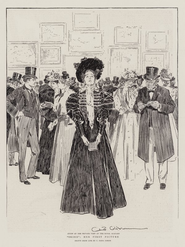 Skied, jej pierwszy obraz autorstwa Charles Dana Gibson