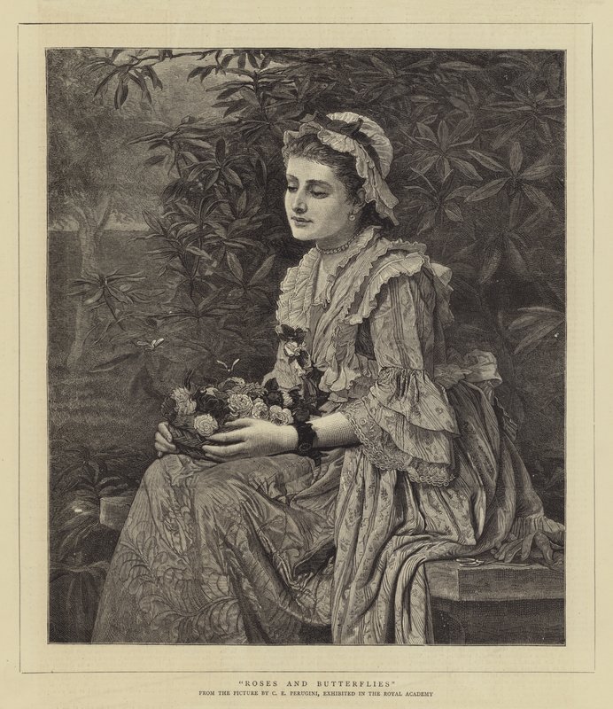 Róże i Motyle autorstwa Charles Edward Perugini