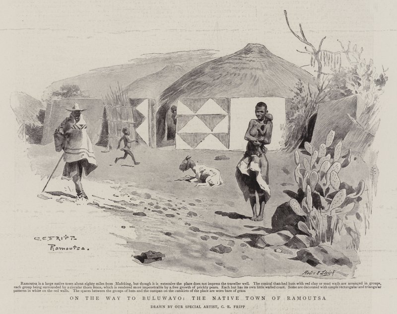 W drodze do Bulawayo, rodzinnego miasta Ramoutsa autorstwa Charles Edwin Fripp