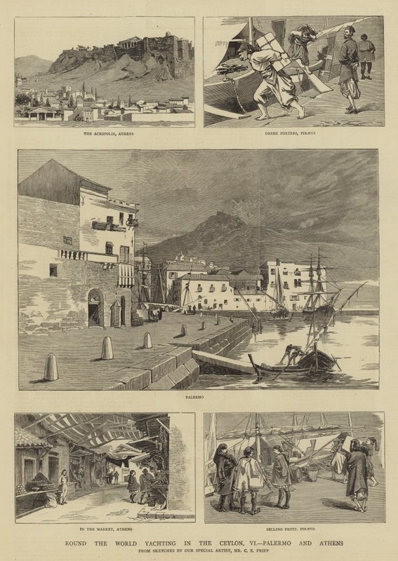 Żeglarstwo dookoła świata na Cejlonie, VI, Palermo i Atenach autorstwa Charles Edwin Fripp