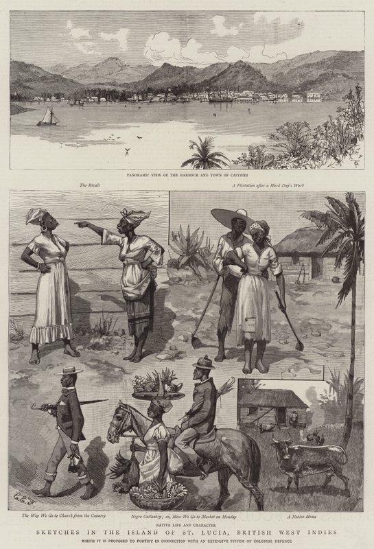 Szkice na wyspie St Lucia, Brytyjskie Indie Zachodnie autorstwa Charles Edwin Fripp