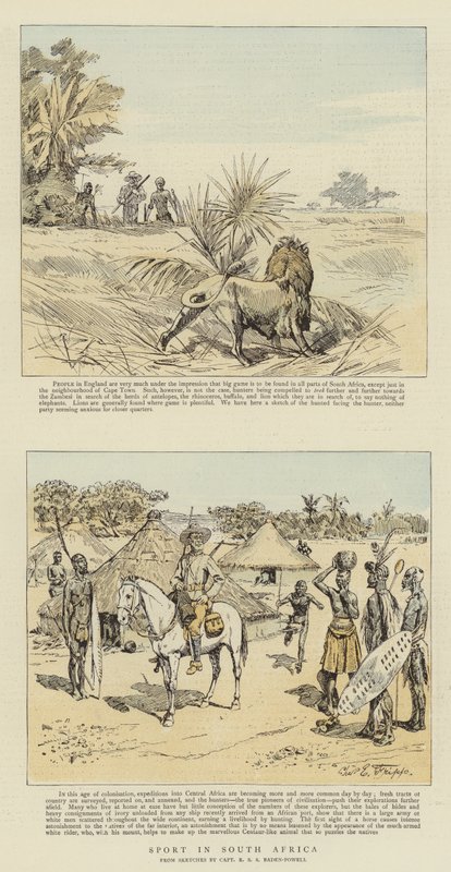 Sport w RPA (chromolitho) autorstwa Charles Edwin Fripp