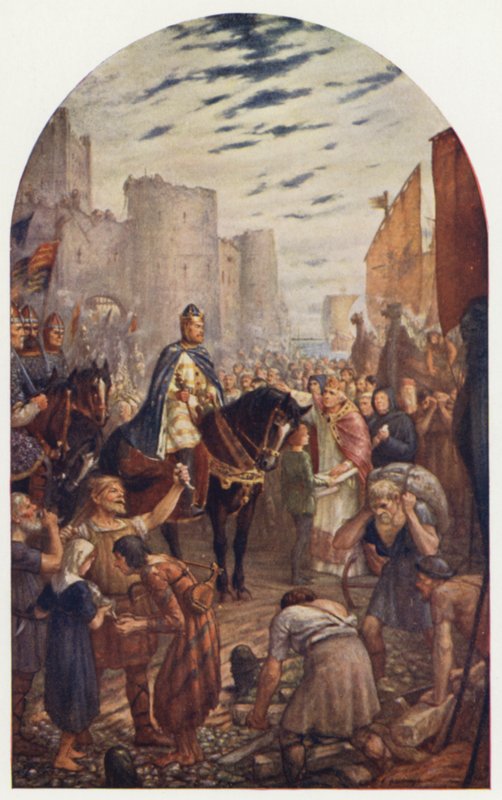 Wilhelm II budujący Tower of London autorstwa Charles Goldsborough Anderson