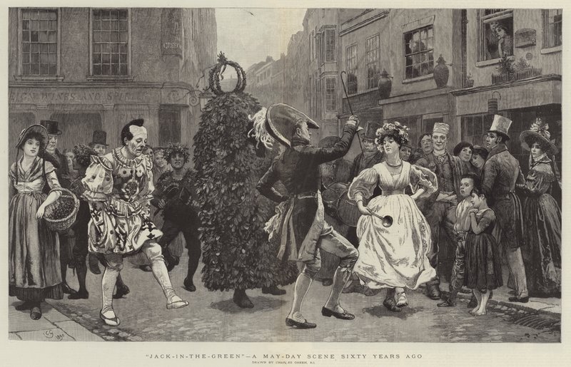 Jack-in-the-Green, majowa scena sprzed sześćdziesięciu lat autorstwa Charles Green