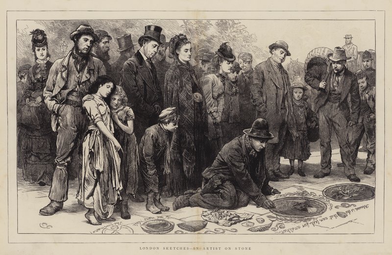 Szkice z Londynu, artysta na kamieniu autorstwa Charles Green