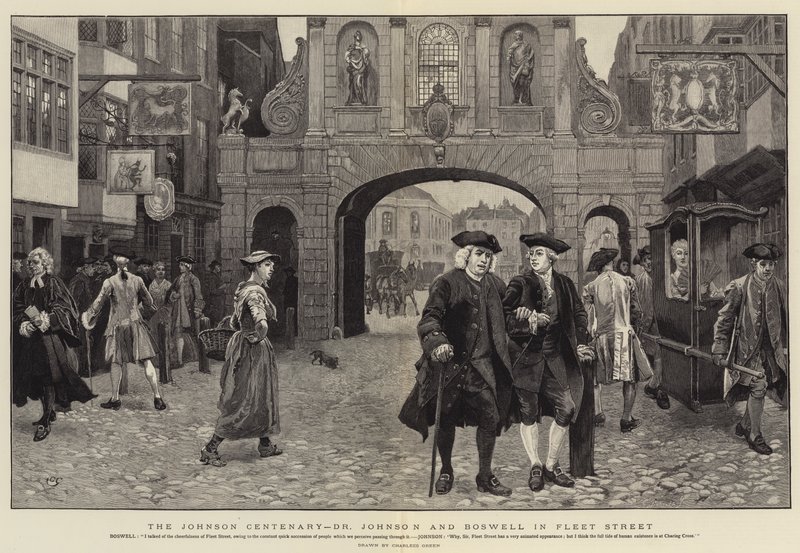 Stulecie Johnsona, Dr Johnson i Boswell na Fleet Street autorstwa Charles Green