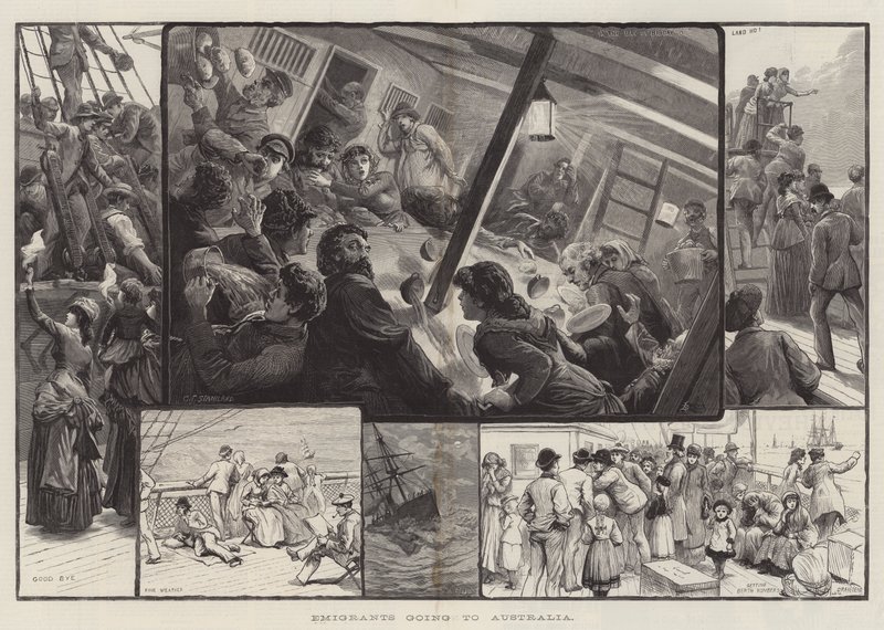 Emigranci jadący do Australii autorstwa Charles J. Staniland