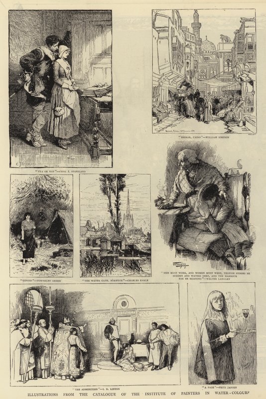 Ilustracje z Katalogu Instytutu Malarstwa Akwarelowego autorstwa Charles J. Staniland