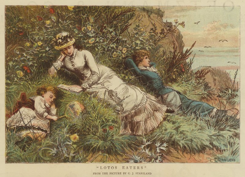 Zjadacze Lotosu (chromolitho) autorstwa Charles J. Staniland