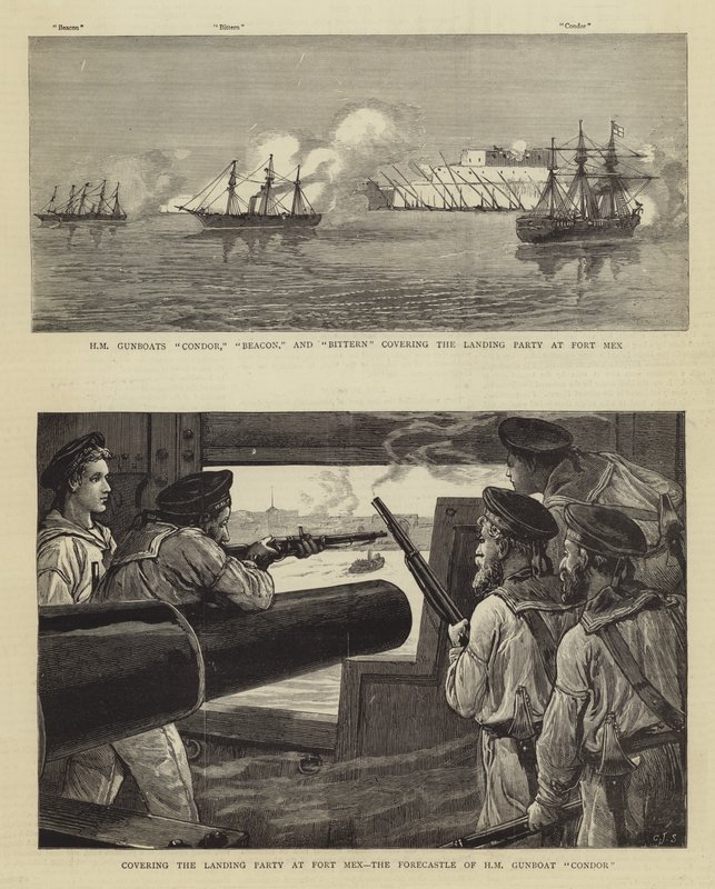 Bombardowanie Aleksandrii autorstwa Charles J. Staniland