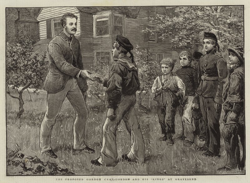 Proponowany obóz Gordona, Gordon i jego królowie w Gravesend autorstwa Charles J. Staniland