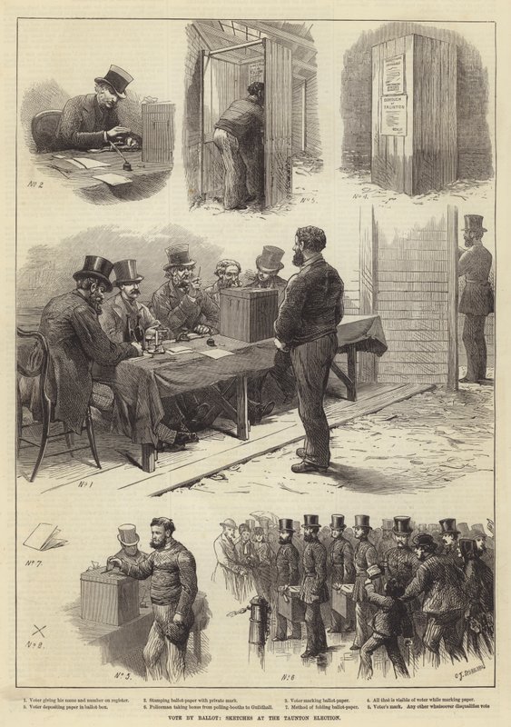 Głosowanie w głosowaniu, Szkice w wyborach Taunton autorstwa Charles J. Staniland