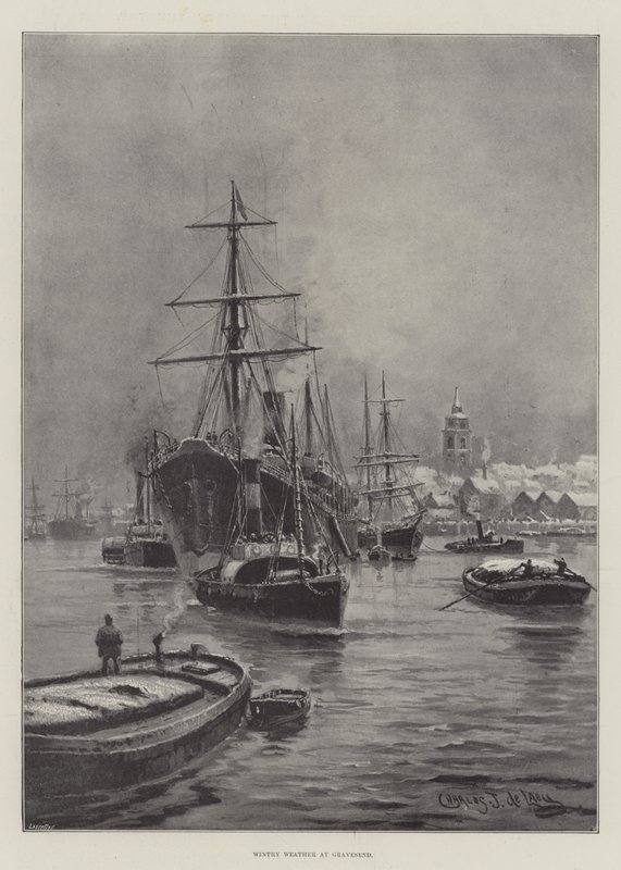 Zimowa pogoda w Gravesend autorstwa Charles John de Lacy