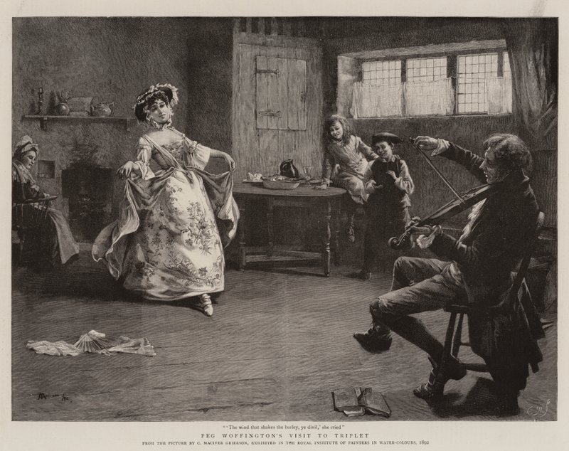 Wizyta Peg Woffingtona w Triplecie autorstwa Charles MacIvor or MacIver Grierson