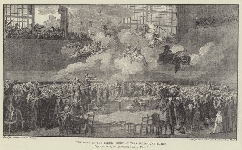 Przysięga na korcie tenisowym w Wersalu, 20 czerwca 1789 r. autorstwa Charles Monnet