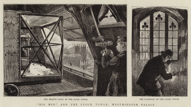 Big Ben i Wieża Zegarowa, Pałac Westminsterski autorstwa Charles Paul Renouard