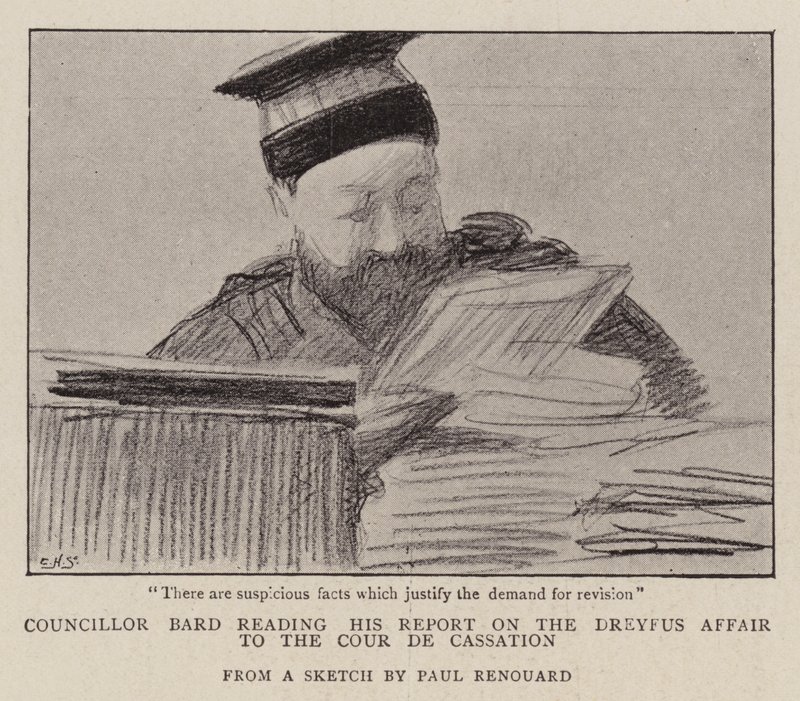 Radny Bard odczytuje swój raport na temat sprawy Dreyfusa przed Sądem Kasacyjnym autorstwa Charles Paul Renouard