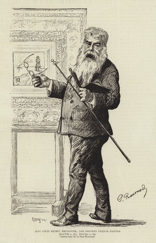 Jean Louis Ernest Meissonier, wybitny francuski malarz autorstwa Charles Paul Renouard