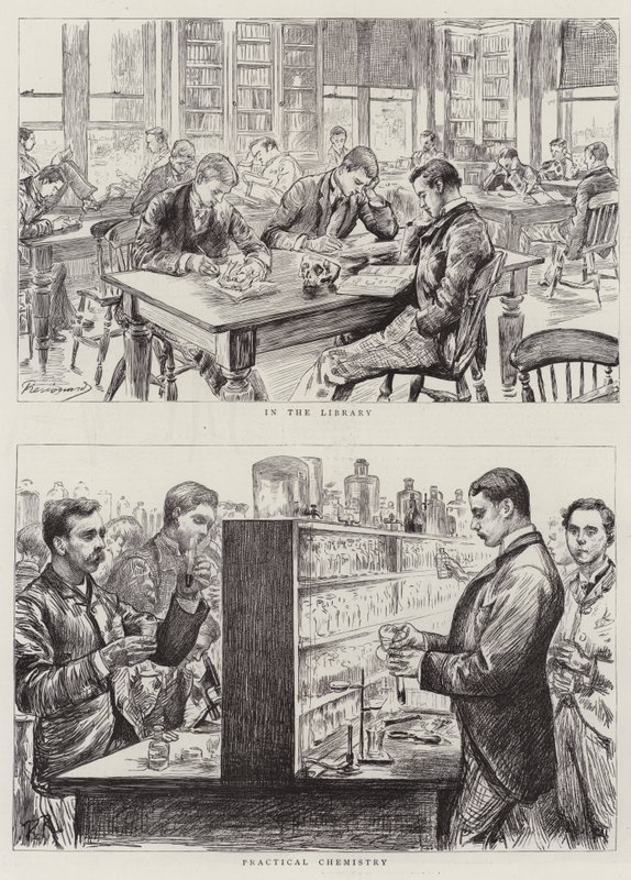 Studenci medycyny w pracy autorstwa Charles Paul Renouard