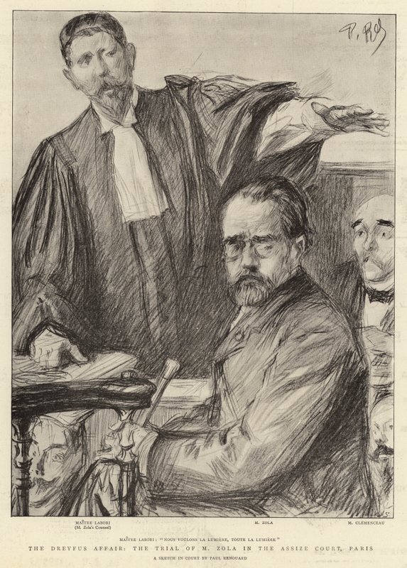 Afera Dreyfusa, proces M. Zoli w sądzie przysięgłych w Paryżu autorstwa Charles Paul Renouard