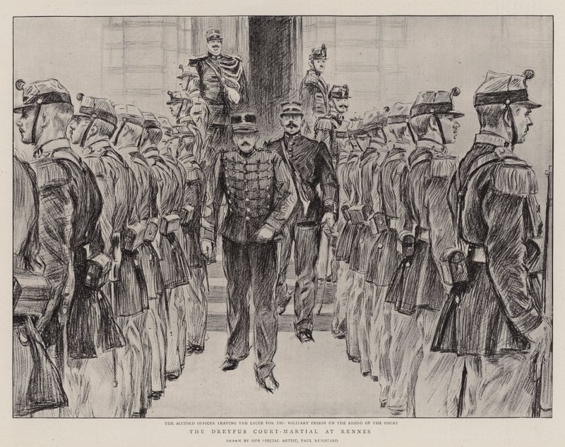 Sąd wojenny Dreyfusa w Rennes autorstwa Charles Paul Renouard