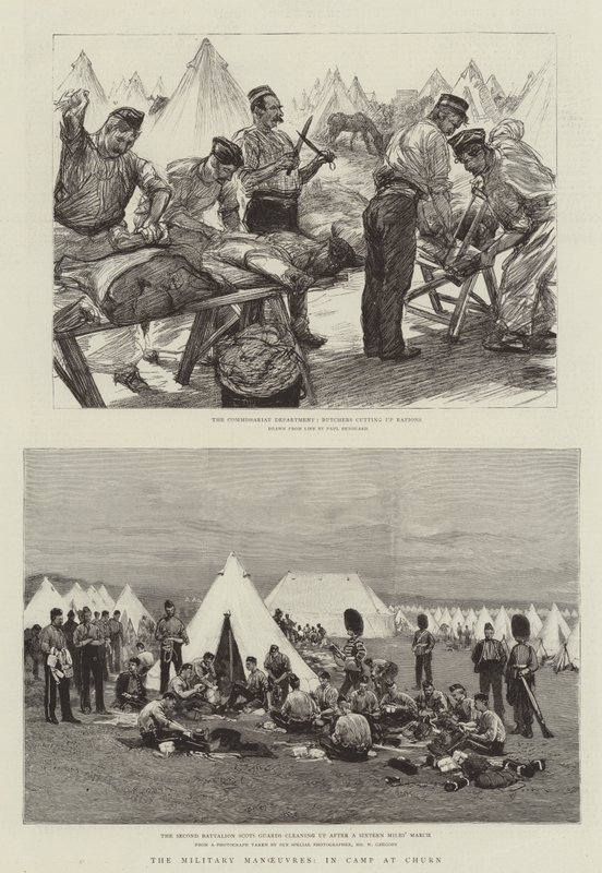 Manewry wojskowe w obozie w Churn autorstwa Charles Paul Renouard