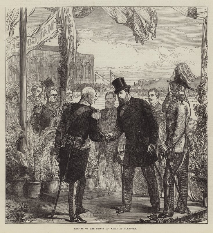 Przybycie księcia Walii do Plymouth autorstwa Sir John Charles Robinson