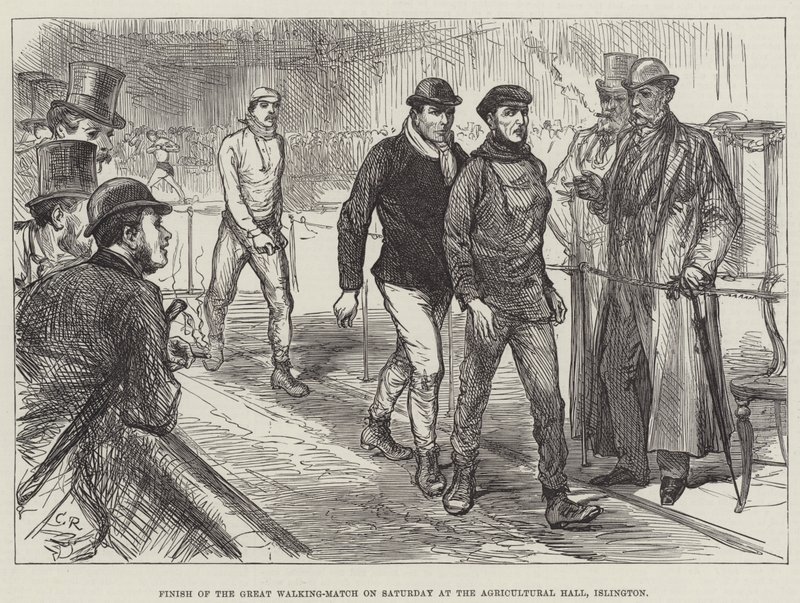 Zakończenie Wielkiego Walk-Meczu w sobotę w Hali Rolniczej w Islington autorstwa Sir John Charles Robinson