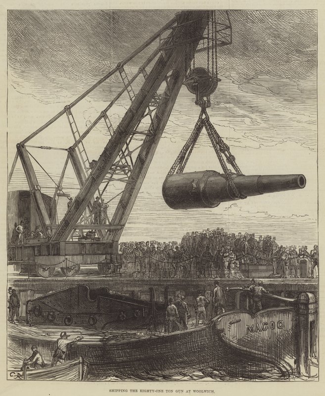 Wysyłka osiemdziesięciotonowego pistoletu w Woolwich autorstwa Sir John Charles Robinson