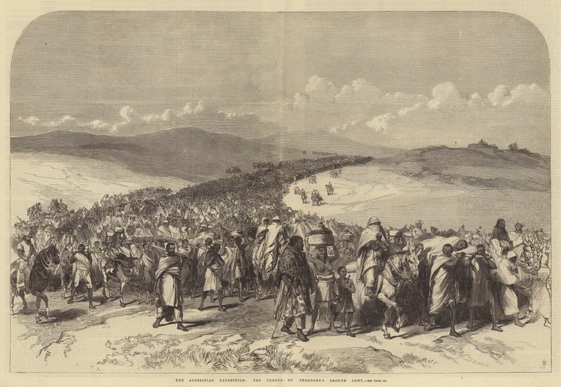 Ekspedycja Abisyńska, Exodus Złamanej Armii Teodora autorstwa Sir John Charles Robinson
