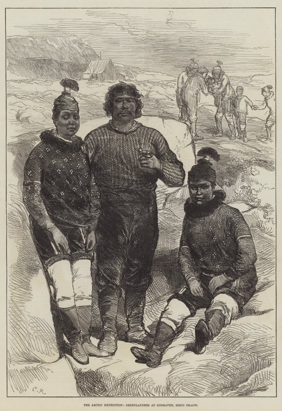 Ekspedycja Arktyczna, Grenlandczycy w Godhaven, Disco Island autorstwa Sir John Charles Robinson