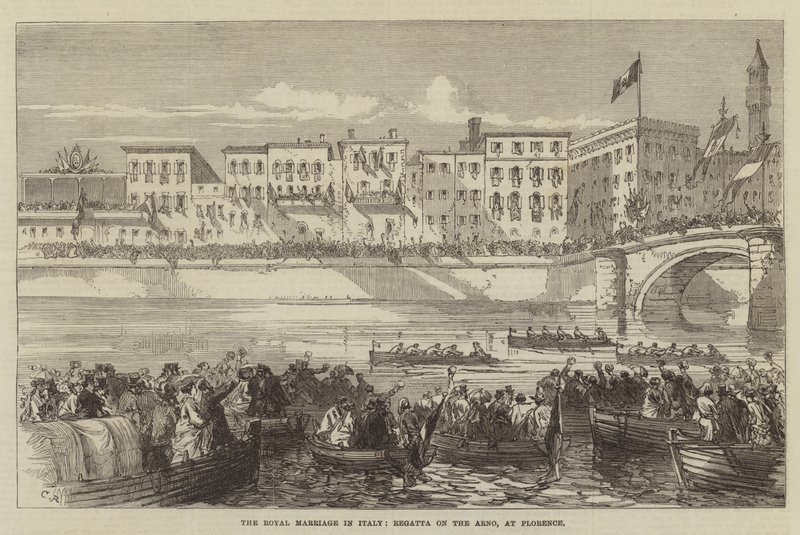Królewskie Małżeństwo we Włoszech, Regaty na Arno we Florencji autorstwa Sir John Charles Robinson