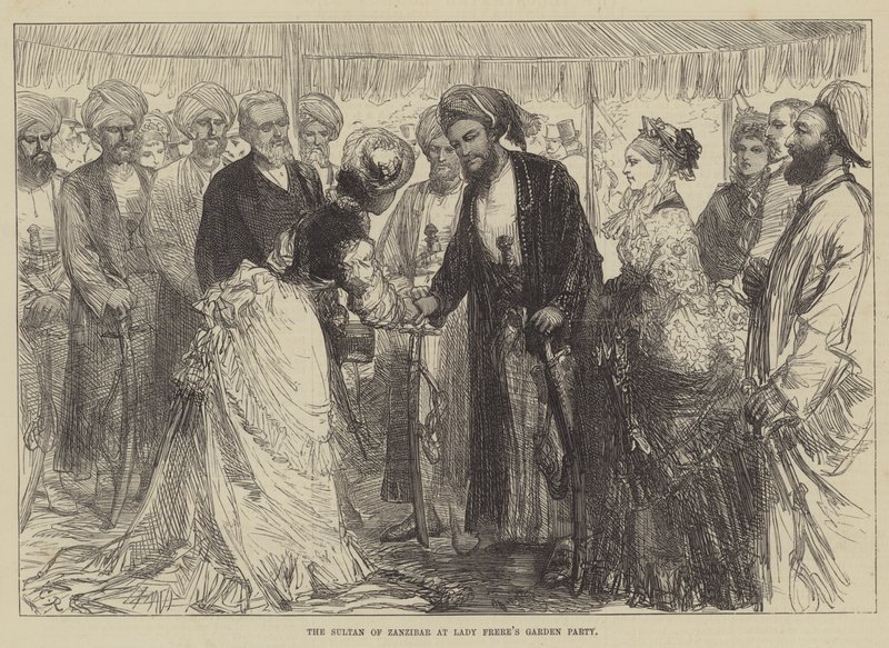 Sułtan Zanzibaru na Garden Party u Lady Frere autorstwa Sir John Charles Robinson