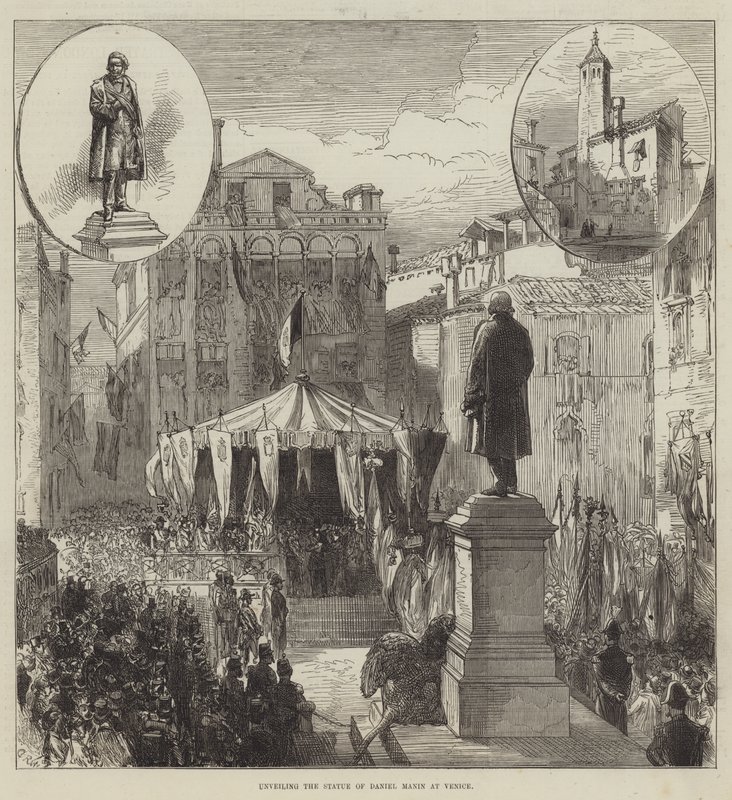 Odsłonięcie posągu Daniela Manina w Wenecji autorstwa Sir John Charles Robinson