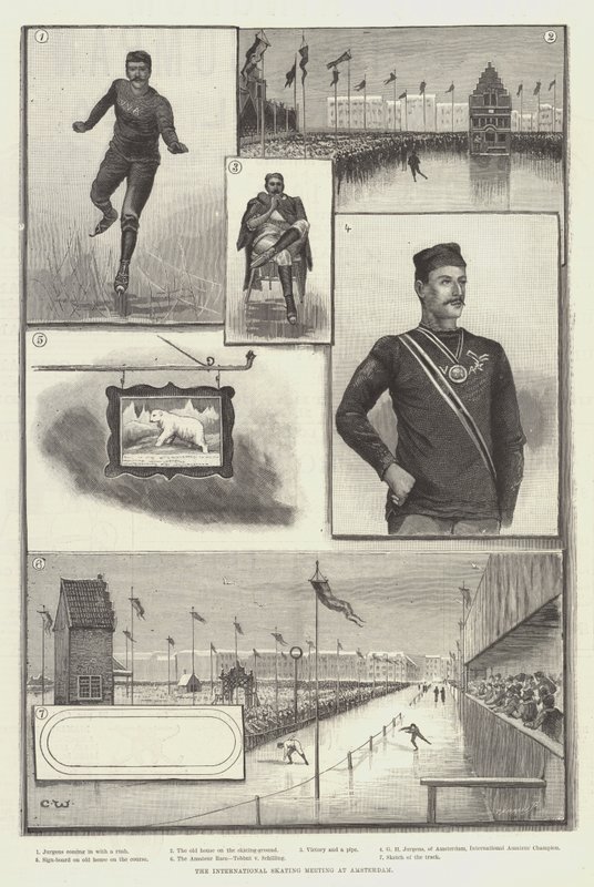 Międzynarodowe Spotkanie Łyżwiarskie w Amsterdamie autorstwa Charles Whymper
