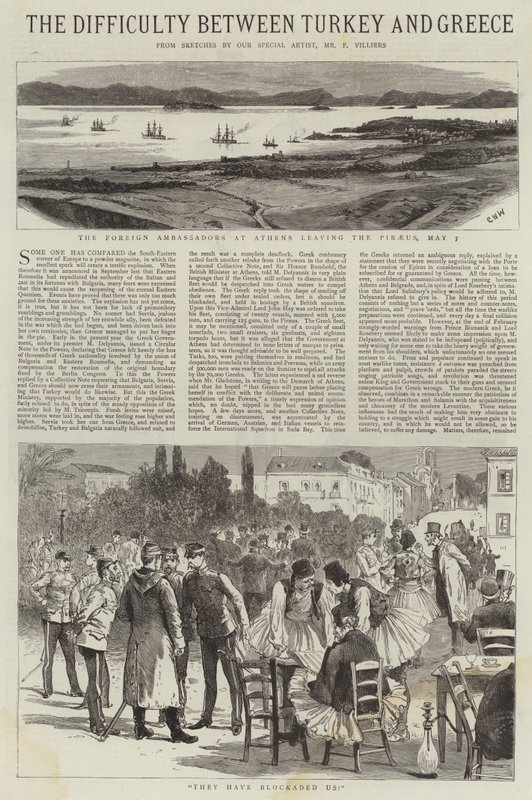 Trudność między Turcją a Grecją autorstwa Charles William Wyllie