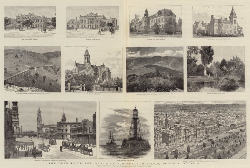 Otwarcie wystawy jubileuszowej w Adelaide, Australia Południowa autorstwa Charles William Wyllie