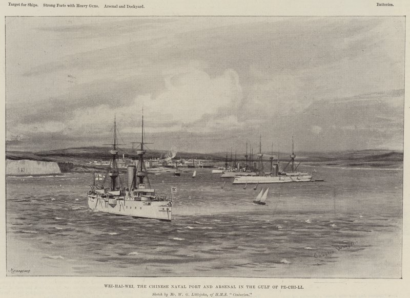 Wei-Hai-Wei, chiński port morski i arsenał w Zatoce Pe-Chi-Li autorstwa Charles William Wyllie